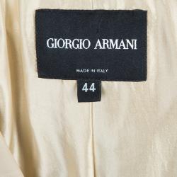 Pre Owned Giorgio Armani Beige Leather Blazer M