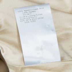 Pre Owned Giorgio Armani Beige Leather Blazer M