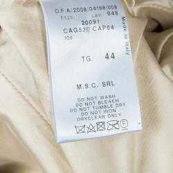 Pre Owned Giorgio Armani Beige Leather Blazer M