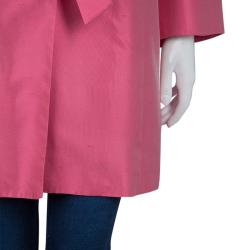Pre Owned Giorgio Armani Pink Belted Silk Coat S