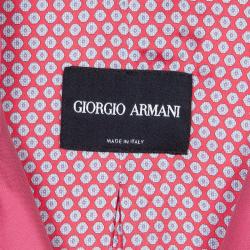 Pre Owned Giorgio Armani Pink Belted Silk Coat S