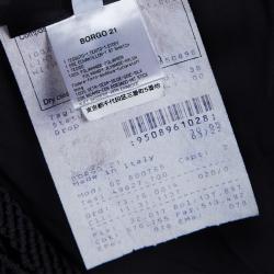 Pre Owned Giorgio Armani Black Knotted Yarn Surface Detail Zip Front Jacket S