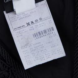 Pre Owned Giorgio Armani Black Knotted Yarn Surface Detail Zip Front Jacket S