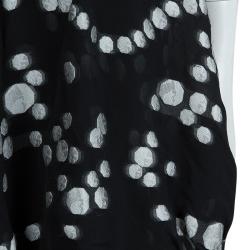 Pre Owned Giorgio Armani Black Embroidered Asymmetric Layered Skirt M