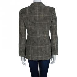 Pre Owned Giorgio Armani Multicolor Plaid Wool Blazer M