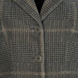 Pre Owned Giorgio Armani Multicolor Plaid Wool Blazer M