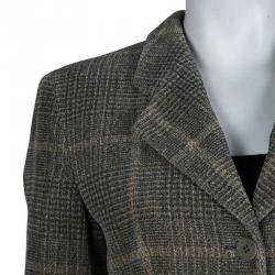 Pre Owned Giorgio Armani Multicolor Plaid Wool Blazer M