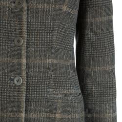 Pre Owned Giorgio Armani Multicolor Plaid Wool Blazer M