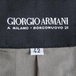 Pre Owned Giorgio Armani Multicolor Plaid Wool Blazer M