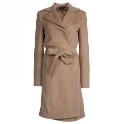 Pre Owned Giorgio Armani Beige Belted Coat XL