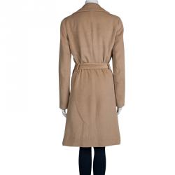 Pre Owned Giorgio Armani Beige Belted Coat XL