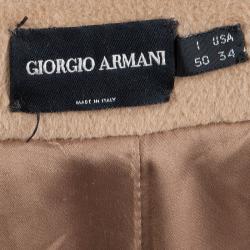 Pre Owned Giorgio Armani Beige Belted Coat XL