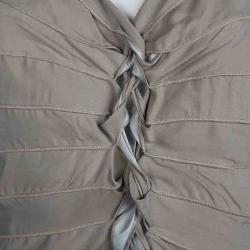 Pre Owned Giorgio Armani Beige Silk Sleeveless Tie Up Top S