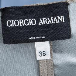 Pre Owned Giorgio Armani Beige Silk Sleeveless Tie Up Top S