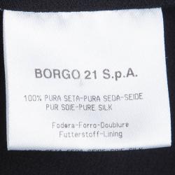 Pre Owned Giorgio Armani Black Silk Ruffle Detail Strapless Maxi Dress M