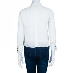 Pre Owned Giorgio Armani White Silk Shirt M