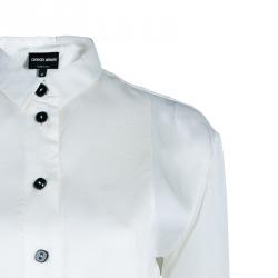 Pre Owned Giorgio Armani White Silk Shirt M