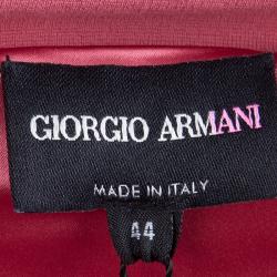 Pre Owned Giorgio Armani Pink Knit Collared Sleeveless Dress M