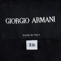 Pre Owned Giorgio Armani Navy Blue Cotton Striped Blazer S