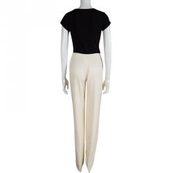 Giorgio Armani Cream Wool High Waist Trousers L