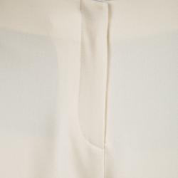 Giorgio Armani Cream Wool High Waist Trousers L
