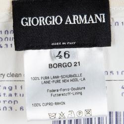 Giorgio Armani Cream Wool High Waist Trousers L