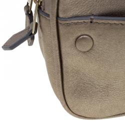 Pre Owned Giorgio Armani Metallic Gold Leather Weekend Crossbody Bag