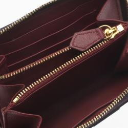 Pre Owned Giorgio Armani Purple Leather Zip Around Compact Wallet