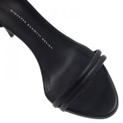 Pre Owned Giuseppe Zanotti Black Leather Ankle Strap Sandals Size 40