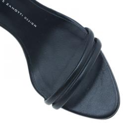 Pre Owned Giuseppe Zanotti Black Leather Ankle Strap Sandals Size 41