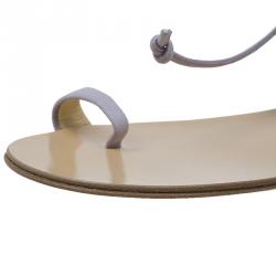 Pre Owned صندل فلات جوسيبي زانوتي بيج مرصع بكريستال بحلقة إصبع مقاس 38