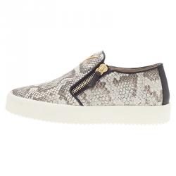 Pre Owned Giuseppe Zanotti Python Embossed Devon Slip On Sneakers Size 40