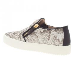Pre Owned Giuseppe Zanotti Python Embossed Devon Slip On Sneakers Size 40