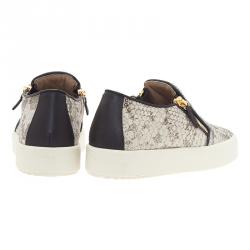 Pre Owned Giuseppe Zanotti Python Embossed Devon Slip On Sneakers Size 40