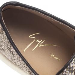 Pre Owned Giuseppe Zanotti Python Embossed Devon Slip On Sneakers Size 40