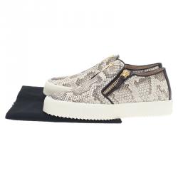 Pre Owned Giuseppe Zanotti Python Embossed Devon Slip On Sneakers Size 40