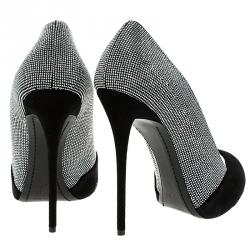 Pre Owned Giuseppe Zanotti Black Suede Studded Peep Toe Pumps Size 40