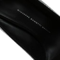 Pre Owned Giuseppe Zanotti Black Suede Studded Peep Toe Pumps Size 40