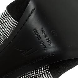 Pre Owned Giuseppe Zanotti Black Suede Studded Peep Toe Pumps Size 40