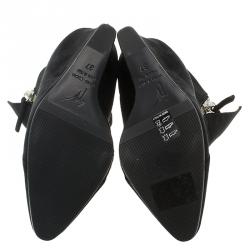 Pre Owned Giuseppe Zanotti Black Suede Wedge Ankle Boots Size 37