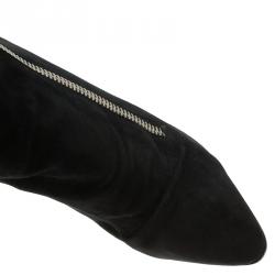 Pre Owned Giuseppe Zanotti Black Suede Wedge Ankle Boots Size 37