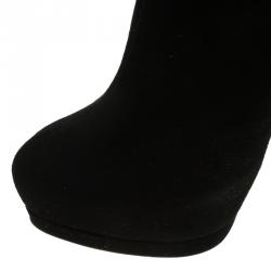 Pre Owned Giuseppe Zanotti Black Suede Platform Knee Boots Size 38