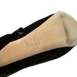 Pre Owned Giuseppe Zanotti Black Suede Platform Knee Boots Size 38