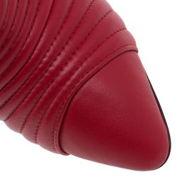 Pre Owned حذاء بوت جوسيبي زانوتي بسحاب مزدوج جلد مبطن أحمر مقاس 38.5