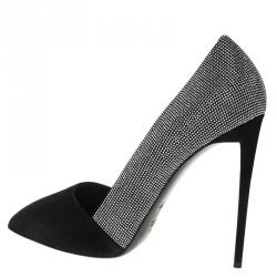 مملوكة مسبقًا Giuseppe Zanotti Black Studded Suede Pointed Pumps Size 41