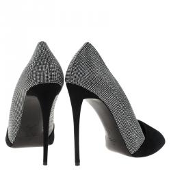 مملوكة مسبقًا Giuseppe Zanotti Black Studded Suede Pointed Pumps Size 41
