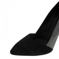 مملوكة مسبقًا Giuseppe Zanotti Black Studded Suede Pointed Pumps Size 41