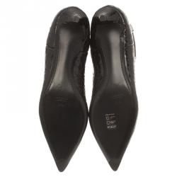 Pre Owned بوت للكاحل جوسيبي زانوتي جلد أسود نقشة الثعبان مقاس 37.5