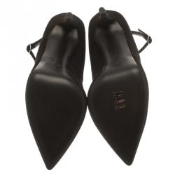 Pre Owned حذاء كعب عالي جوسيبي زانوتي نعل سميك رباط كاحل سويدي أسود مقاس 40