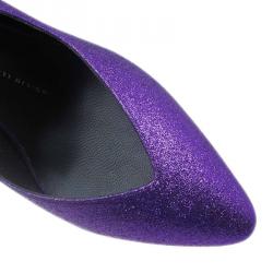 Pre Owned حذاء كعب عالي جوسيبي زانوتي أوليندا غليتر بنفسجي وجه V مقاس 38.5